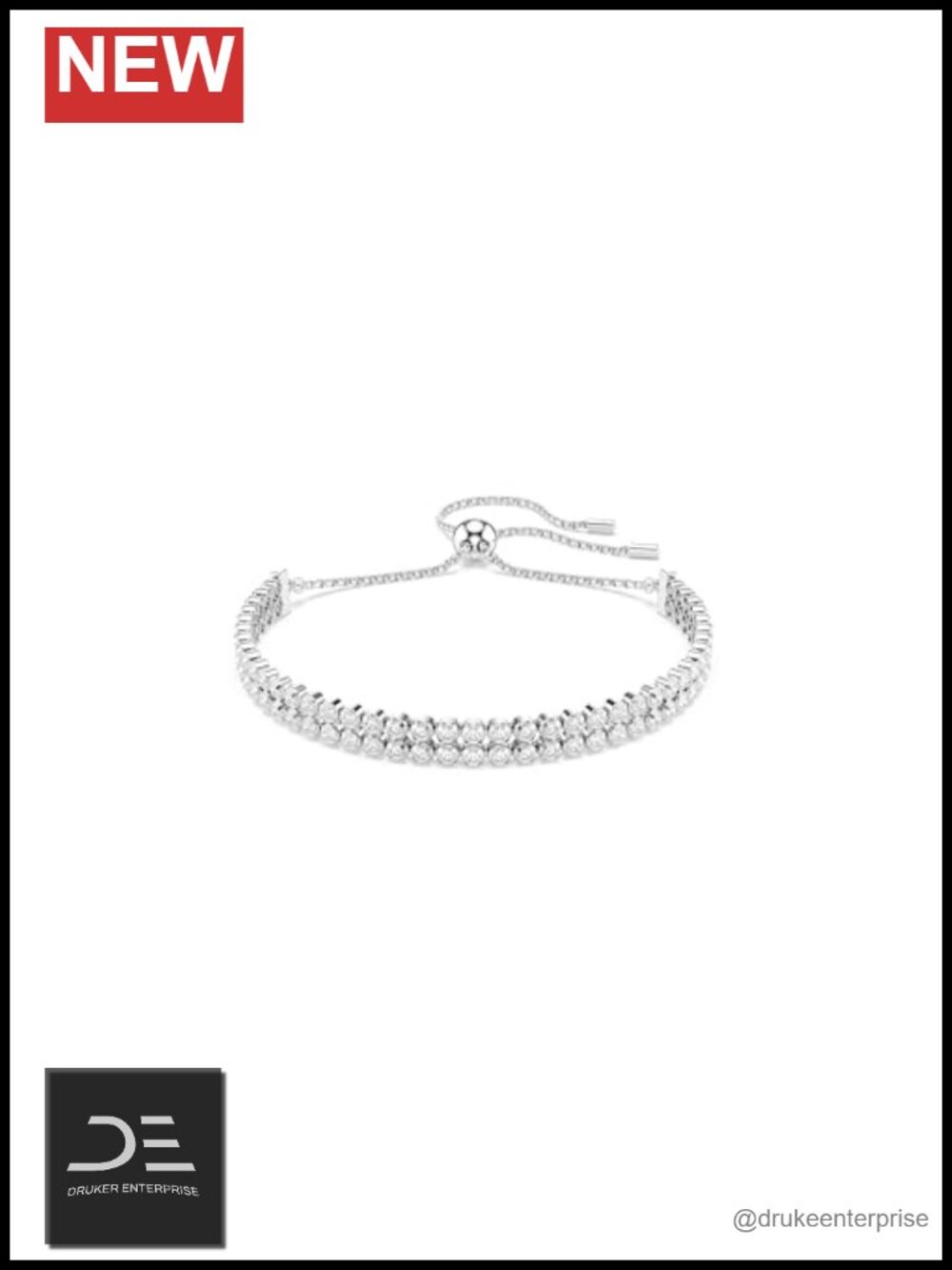 Swarovski Zirconia Tennis Bracelet, Rhodium Plated, Sliding Closure